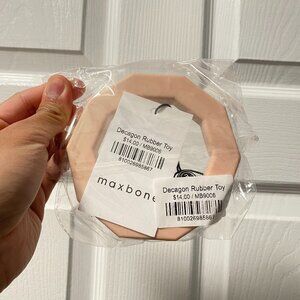 Maxbone Decagon Rubber Dog Chew Toy, Peach, BPA-free, Lightweight Silicone